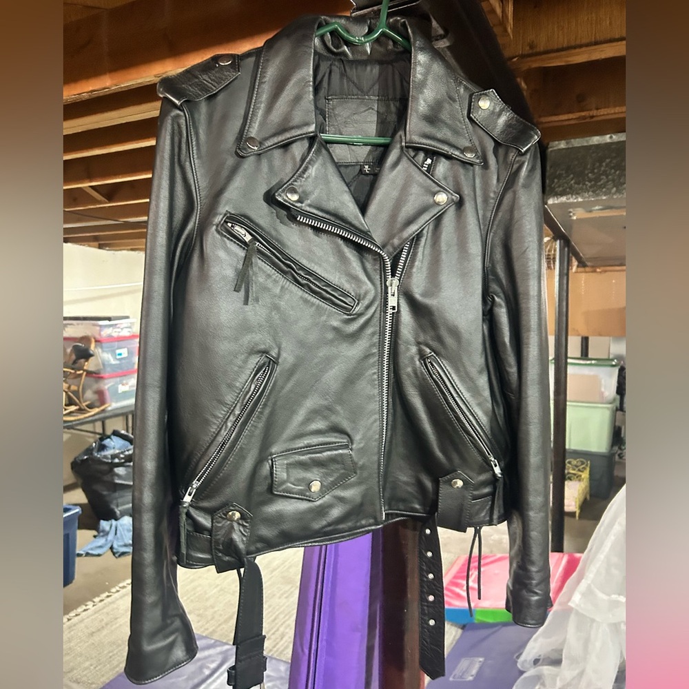 Black Leather Biker Jacket